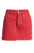 Women's Rvca Hunn Neo Denim Skirt - Red