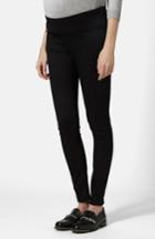 Women's Topshop Moto 'joni' High Rise Skinny Maternity Jeans X 32 - Black