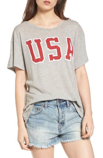 Women's Wildfox Usa Tee - Grey