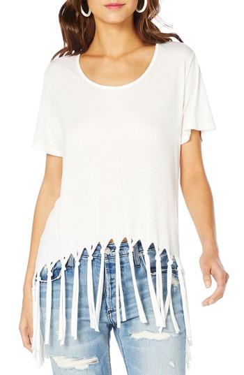 Women's Michael Stars Brixton Fringe Top, Size - White