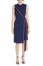 Women's Dvf Lindsey Asymmetrical Faux Wrap Dress - Blue