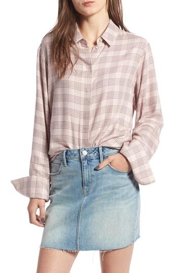 Women's Treasure & Bond Glen Plaid Shirt, Size - Pink