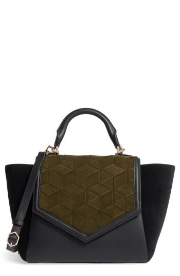 Welden Saunter Colorblocked Leather & Suede Top Handle Satchel -