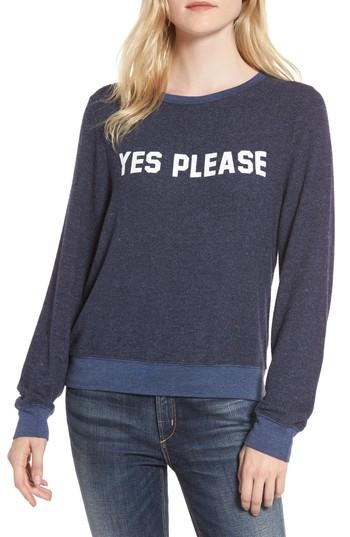 Women's Dream Scene Yes, Please Sweatshirt, Size - Blue