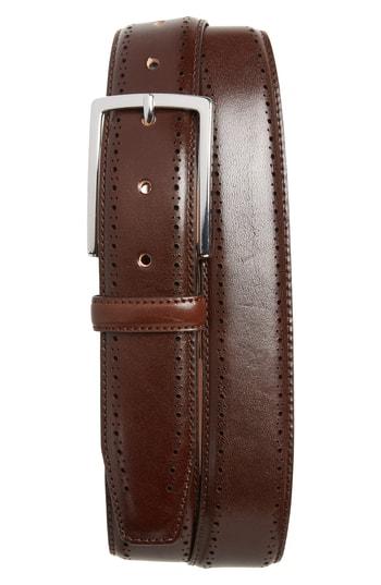 Men's Nordstrom Men's Shop Lowell Leather Belt - Brown