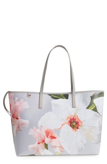 Ted Baker London Cecie Chatsworth Bloom Canvas Tote - Grey