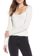 Women's Something Navy Square Neck Top, Size - Ivory