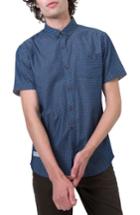 Men's 7 Diamonds Livewire Trim Fit Print Short Sleeve Woven Shirt - Blue