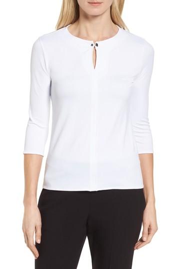 Women's Boss Elenka Keyhole Top - Beige