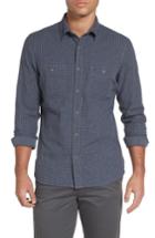 Men's Nordstrom Men's Shop Slim Fit Micro Check Sport Shirt - Grey