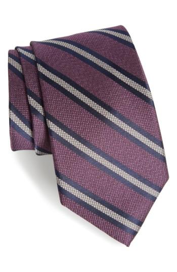 Men's Nordstrom Men's Shop Oxford Stripe Silk Tie, Size X-long - Purple