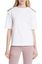 Women's Sandro Embellished Shoulder Tee - White