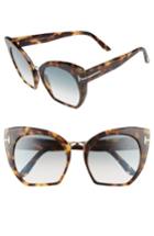 Women's Tom Ford Samantha 55mm Sunglasses - Havana/ Gradient Blue