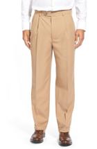 Men's Linea Naturale Washable Pleated Micro Twill Trousers - Beige