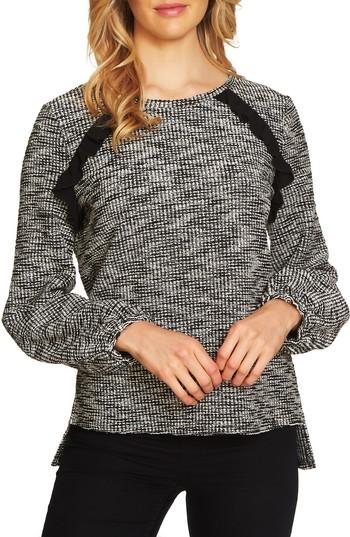Women's Cece Tweedy Knit Top - Black