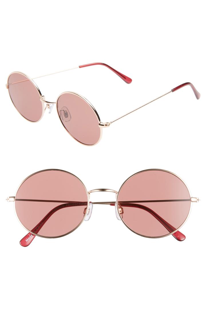 Women's Bp. 53mm Flat Round Sunglasses - Gold/ Brown