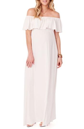 Women's Ingrid & Isabel Off The Shoulder Maternity Maxi Dress - White