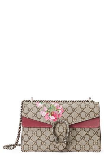 Gucci Small Dionysus Floral Gg Supreme Canvas Shoulder Bag - Beige