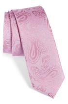 Men's Calibrate Paisley Silk Skinny Tie, Size - Pink