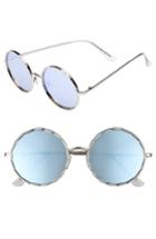 Women's Bp. 58mm Textured Round Sunglasses - Silver/ Blue