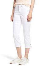 Women's Nydj Lace-up Hem Stretch Capri Jeans - White