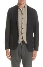 Men's Eleventy Slim Fit Stripe Wool & Cotton Sport Coat Us / 50 Eu R - Blue