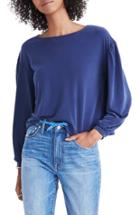 Women's Madewell Sandwashed Gathered Sleeve Top - Blue