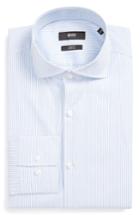 Men's Boss Jason Slim Fit Stripe Stretch Dress Shirt .5 - Blue