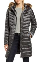 Women's Barbour Berneray Faux Fur Trim Quilted Jacket Us / 8 Uk - Grey