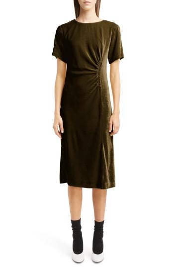 Women's Dries Van Noten Gathered Velvet Dress Us / 34 Fr - Brown