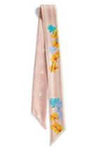 Women's Mcm Visetos Floral Twilly Silk Scarf, Size - Pink