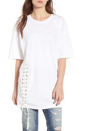 Women's Kendall + Kylie Lace-up Tee - White