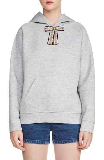 Women's Maje Embellished Hoodie - Grey