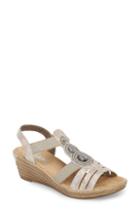 Women's Rieker Antistress 'fanni' Wedge Sandal Us / 39eu - Metallic