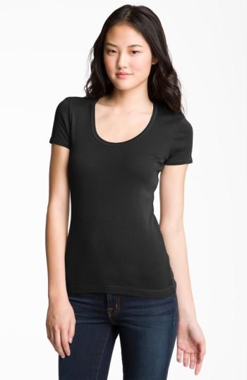 Women's Splendid Lightweight Scoop Jersey Tee - Black