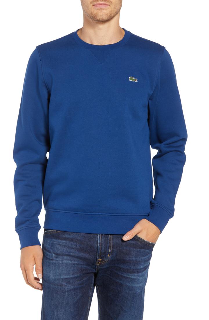 Men's Lacoste 'sport' Crewneck Sweatshirt (l) - Blue