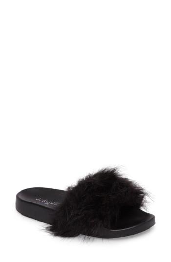 Women's Jslides Sophie Faux Fur Slide Sandal M - Black