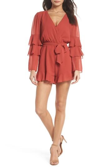 Women's Ali & Jay Silverlake Ruffle Trim Romper - Red