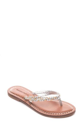 Women's Bernardo Greta Braided Strap Sandal M - Metallic