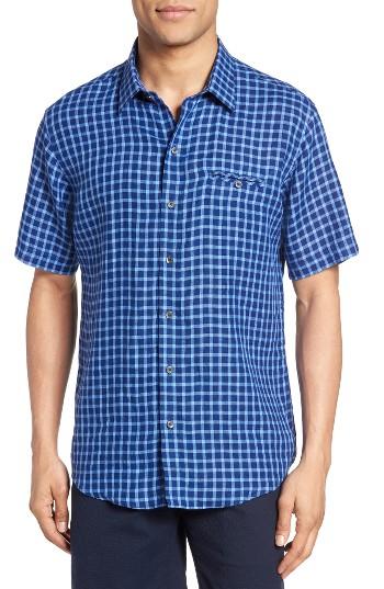Men's Zachary Prell Ray Plaid Linen Sport Shirt