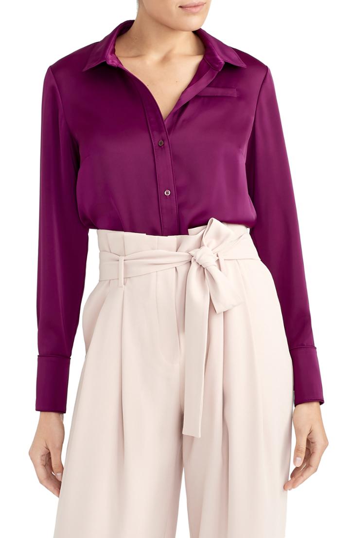 Women's Rachel Roy Collection Satin Blouse - Purple