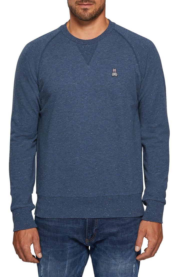 Men's Psycho Bunny Larne Donegal Crewneck Sweatshirt (m) - Blue