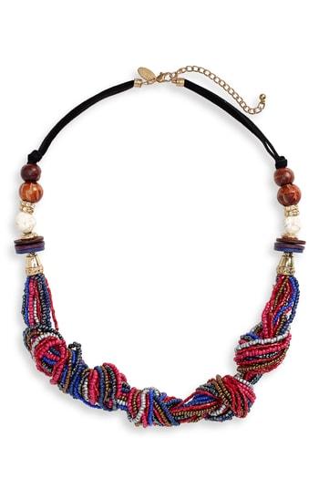 Women's Natasha Beaded Knot Statement Necklace