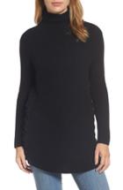 Women's Halogen Lace-up Side Tunic Sweater, Size - Black