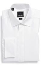 Men's David Donahue Trim Fit French Cuff Tuxedo Shirt .5 34/35 - White