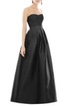 Women's Alfred Sung Strapless Sateen Gown - Black