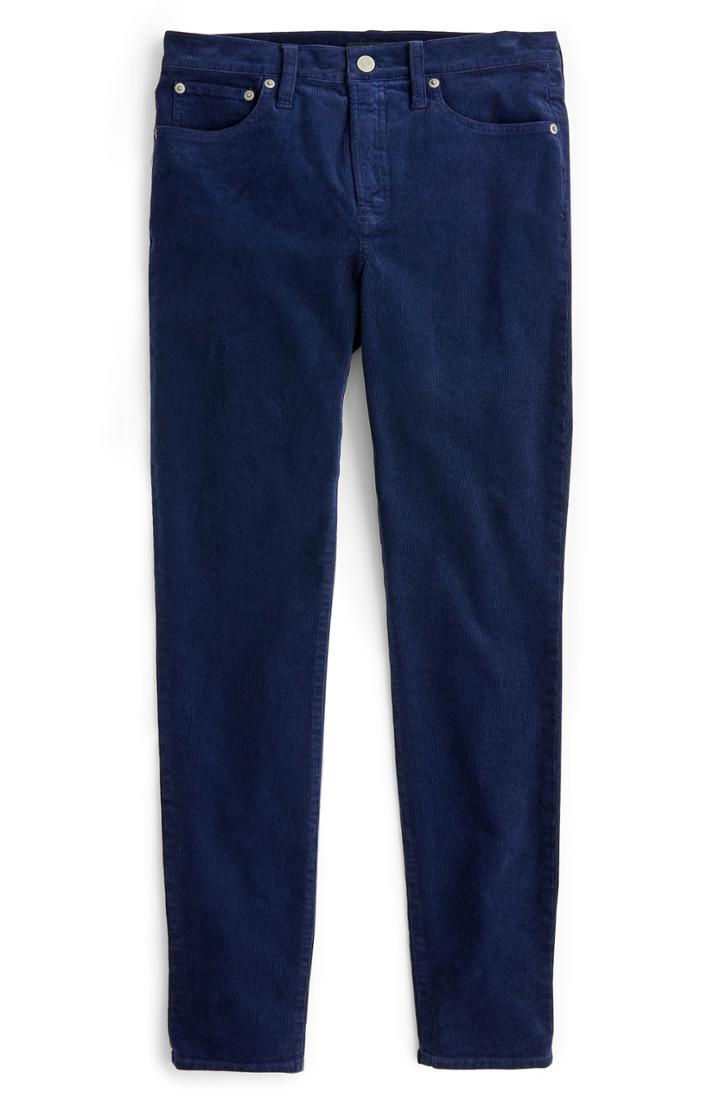 Women's J.crew High Rise Toothpick Corduroy Jeans