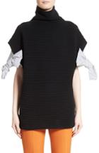 Women's Victoria, Victoria Beckham Bow Sleeve Funnel Neck Sweater - Black