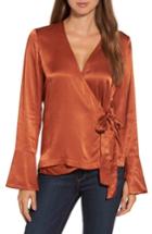 Women's Chelsea28 Satin Wrap Blouse, Size - Metallic