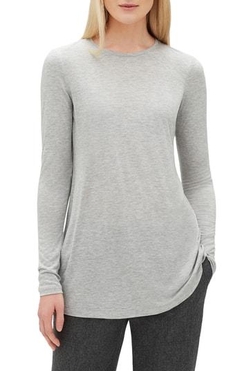 Women's Lafayette 148 New York Lexia Featherweight Jersey Top - Grey